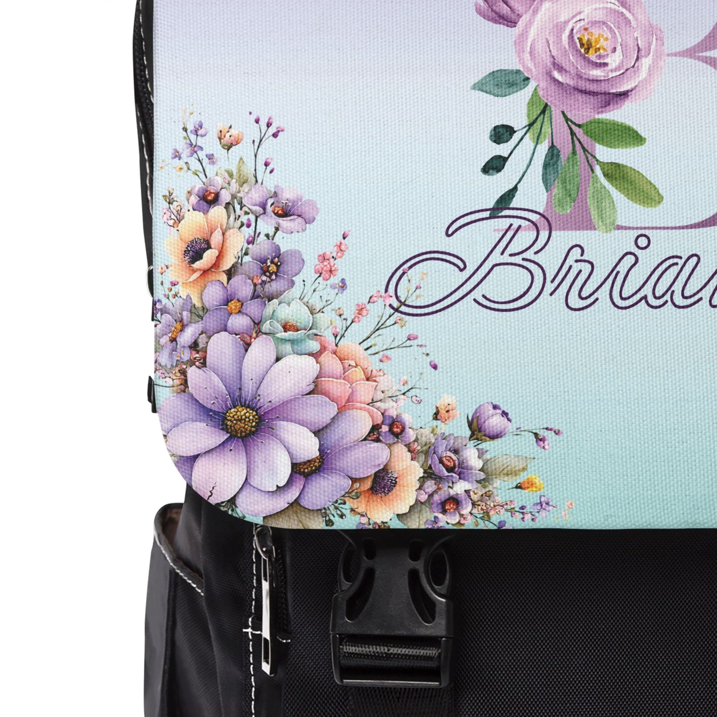 Personalized Floral Monogram Backpack — "Brianna"