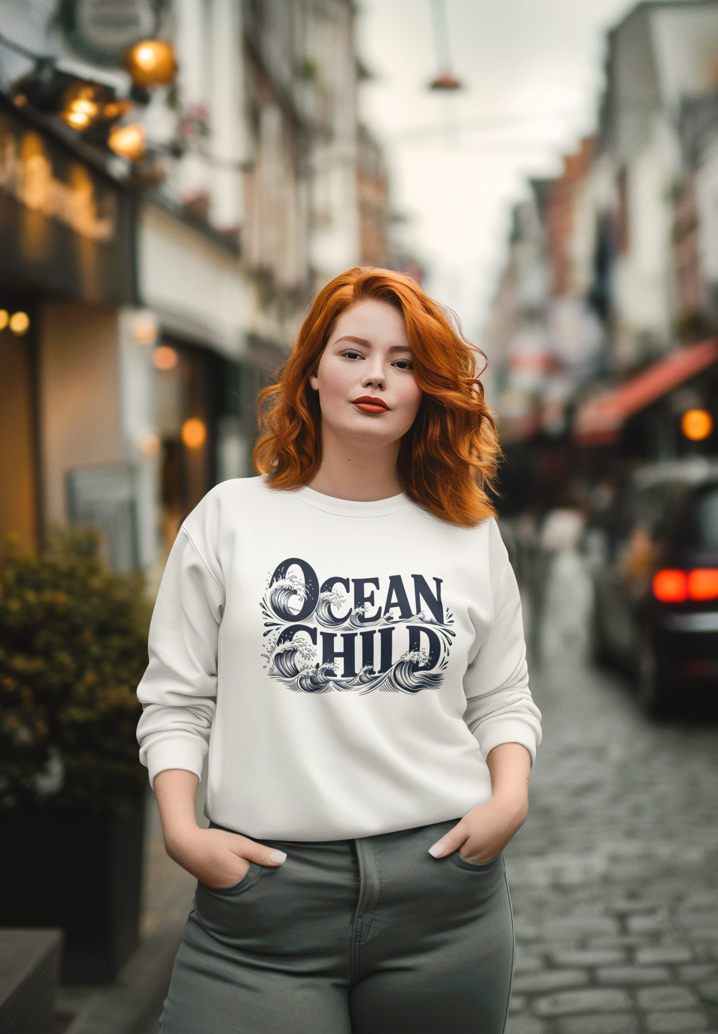 Ocean Child Retro Sweatshirt - Vintage Wave Graphic Crewneck - Aesthetic Surf Style Pullover