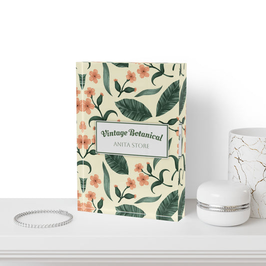 Luxury Vintage Botanical Acrylic Block Designed by Anita Store | Elegant 3D Floral Desk Decor, Premium Watercolor Flower Art Block, Aesthetic Office Gift