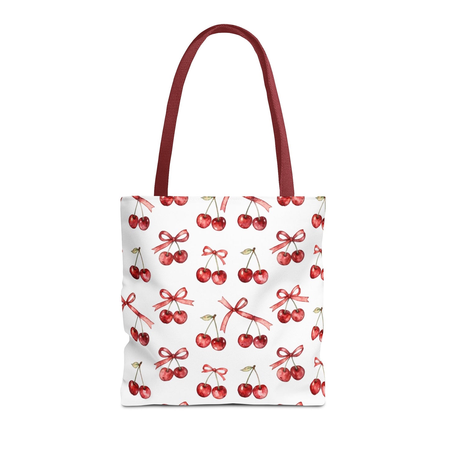 Cherry Pattern Tote Bag — Cute Red Cherry Print All-Over-Print Shopper