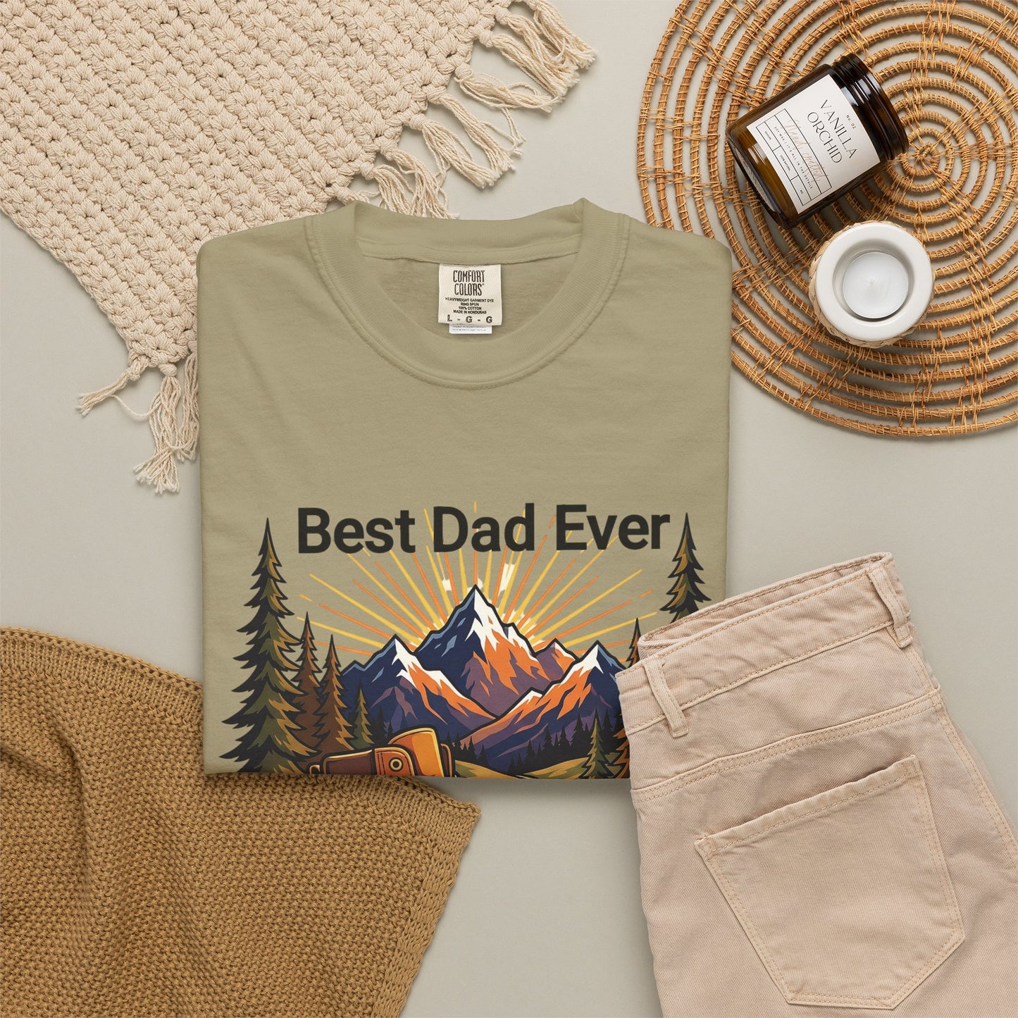 Hiking Dad Shirt • Adventure Awaits T-Shirt • Mountain Hiker Father's Day Gift • Premium Unisex Outdoor Tee • Best Dad Ever Camp Shirt