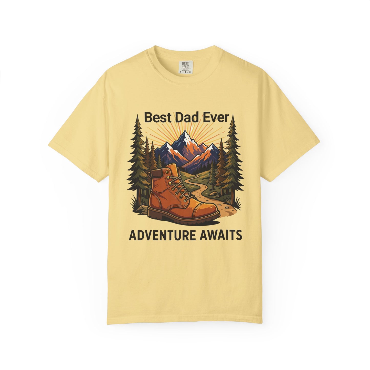 Hiking Dad Shirt • Adventure Awaits T-Shirt • Mountain Hiker Father's Day Gift • Premium Unisex Outdoor Tee • Best Dad Ever Camp Shirt