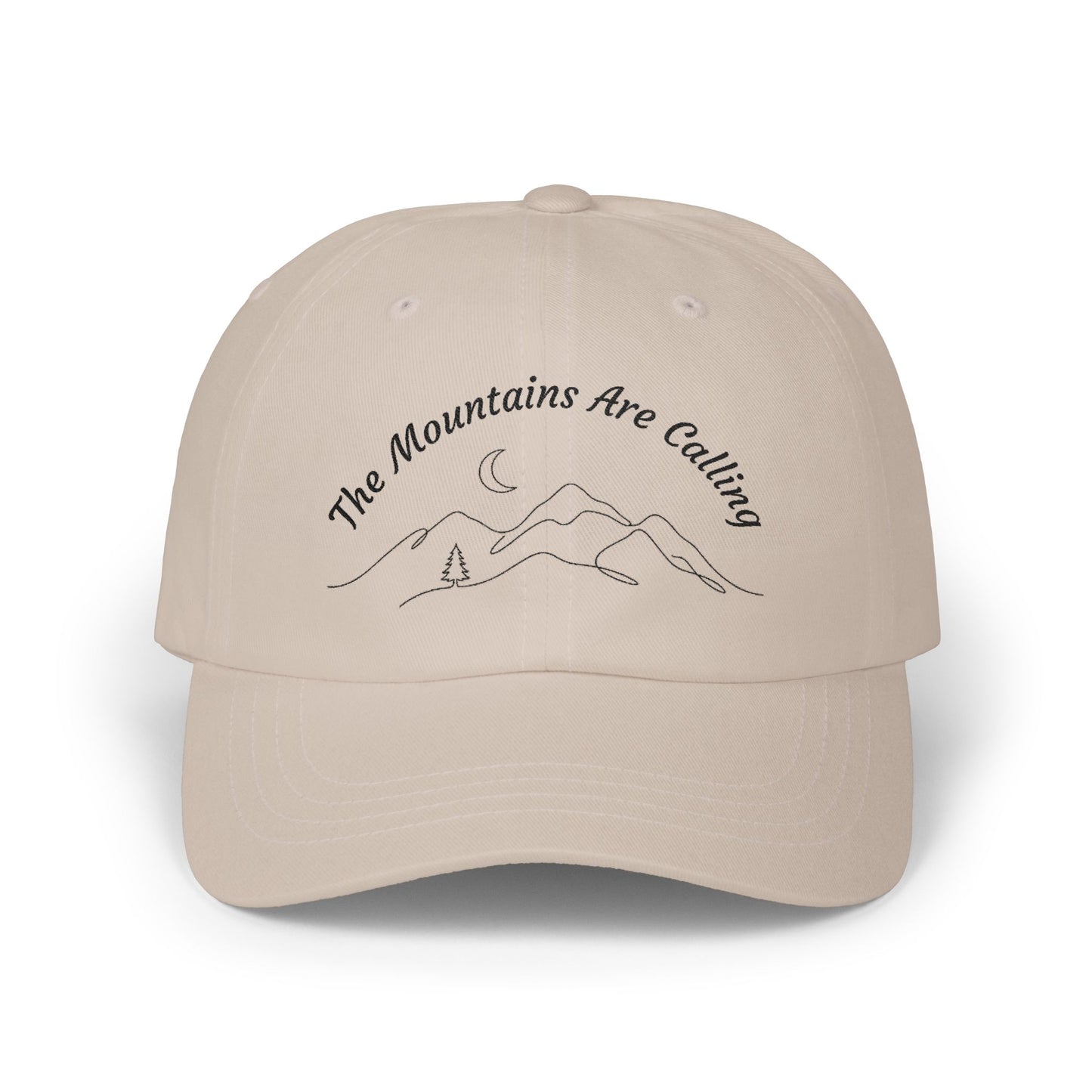 Minimalist Nature Embroidered Dad Hat • The Mountains Are Calling Hiking Cap • Aesthetic Outdoor Unisex Baseball Hat • Gift for Hiker Outdoor Lover