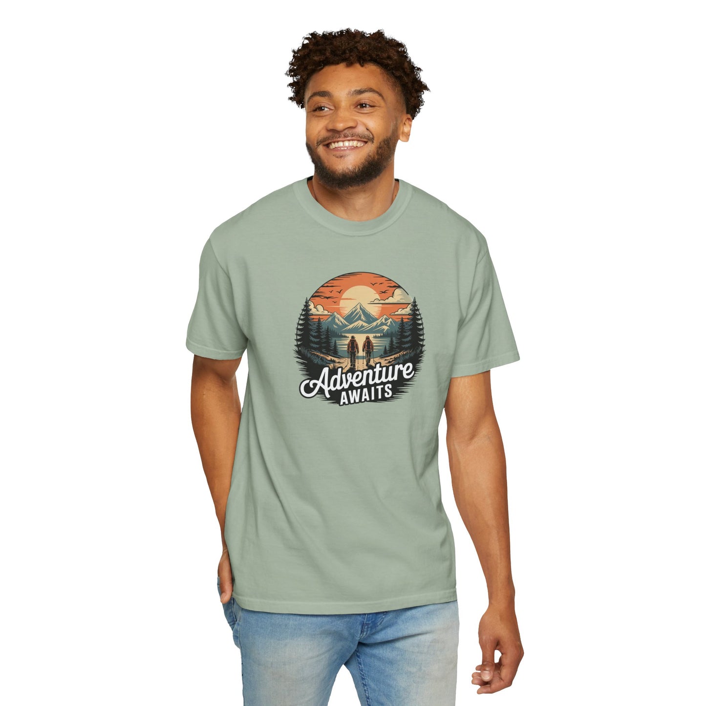 Adventure Awaits T-Shirt — Vintage Mountain Camping Graphic Tee