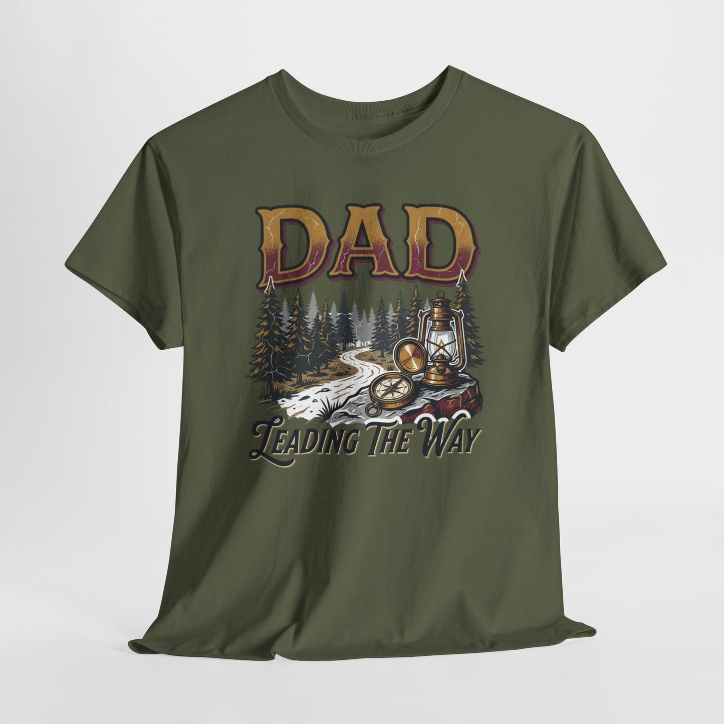 Dad Leading The Way T-Shirt - Vintage Hiking Father's Day Gift, Retro Mountain Adventure Tee for Outdoorsy Dads, Nature Trail Graphic Shirt