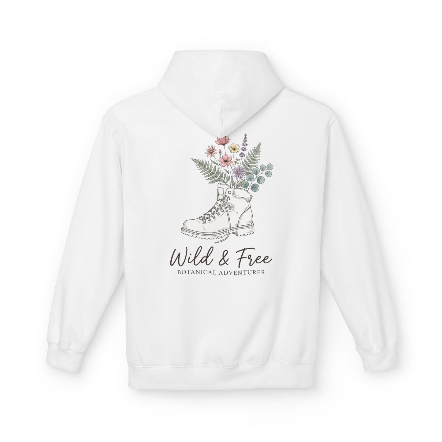 Wild & Free Botanical Hiking Hoodie - Vintage Mountain Flower Sweatshirt - Aesthetic Nature Lover Gift - Outdoorsy Coquette Apparel
