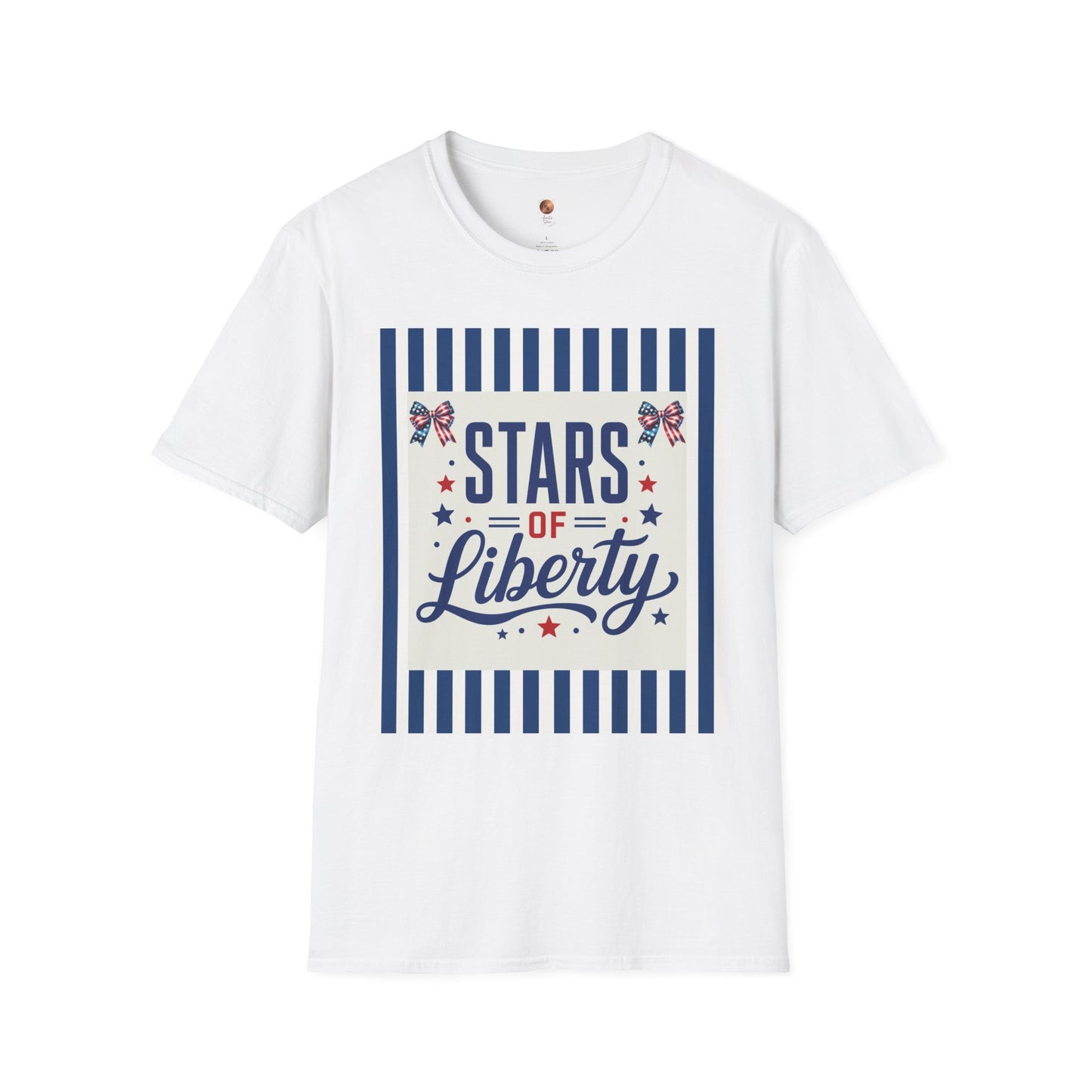 Patriotic Coquette Bow Shirt • Stars of Liberty T-Shirt • Aesthetic Americana Bow Tee • Cute 4th of July Coquette Shirt • Vintage USA Flag Premium Unisex Tee
