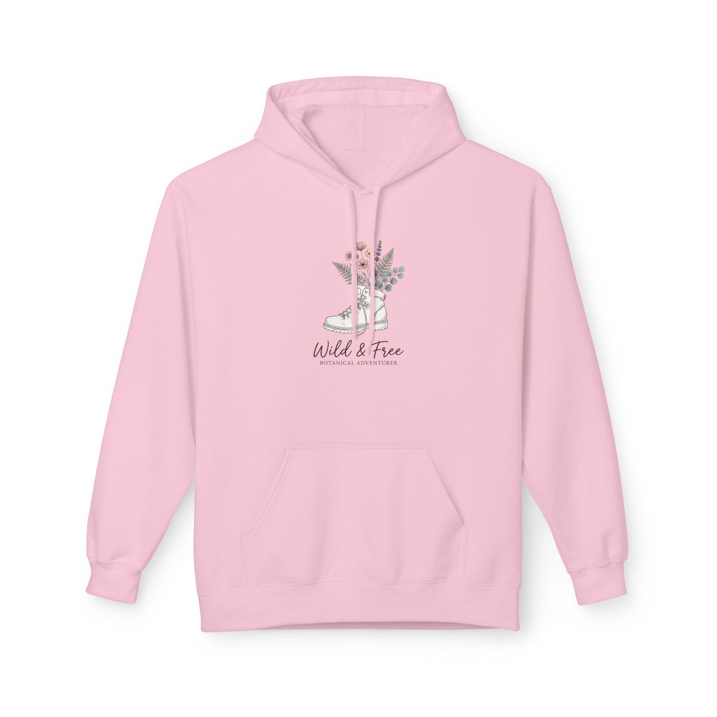 Wild & Free Botanical Hiking Hoodie - Vintage Mountain Flower Sweatshirt - Aesthetic Nature Lover Gift - Outdoorsy Coquette Apparel