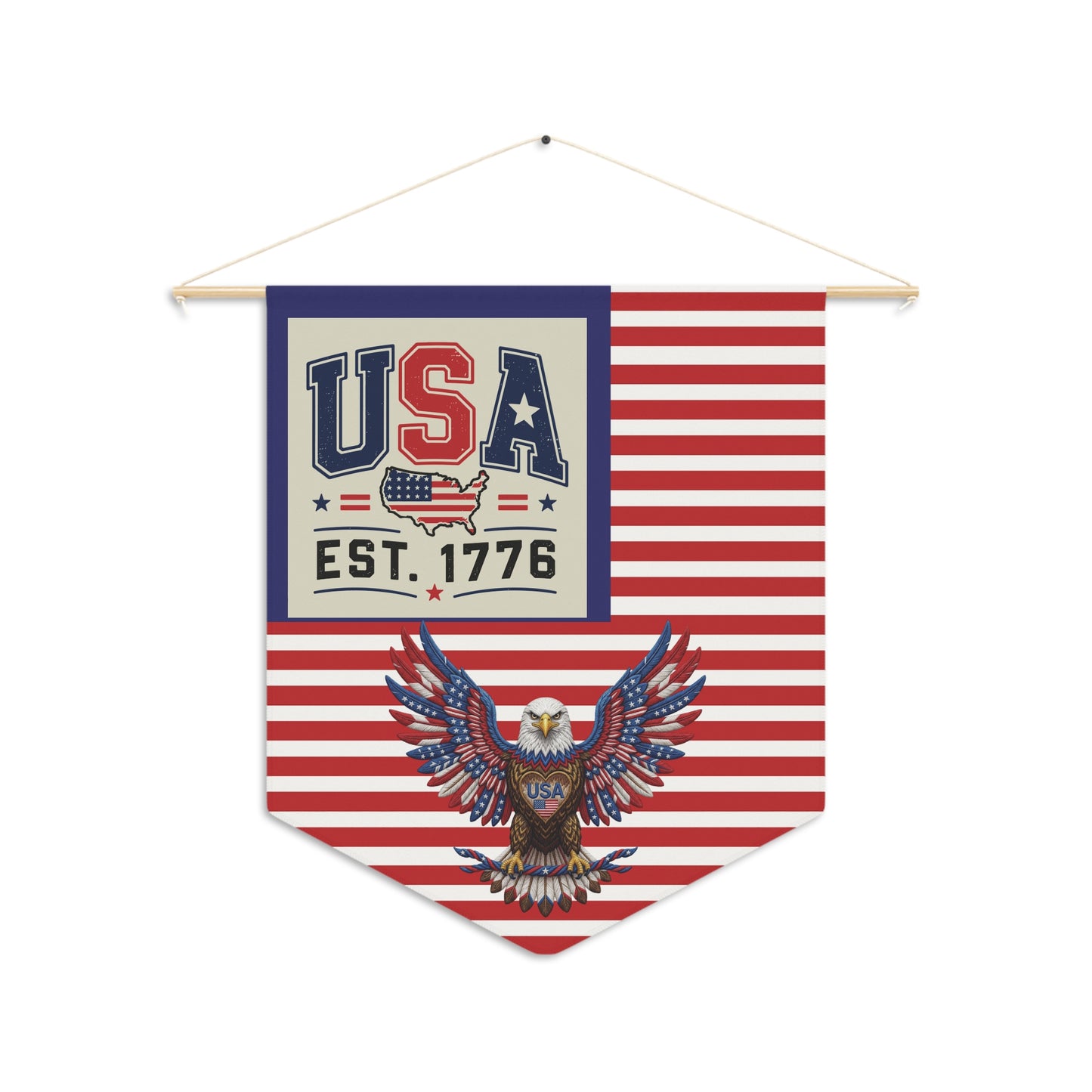 USA Est. 1776 Patriotic Pennant Wall Banner
