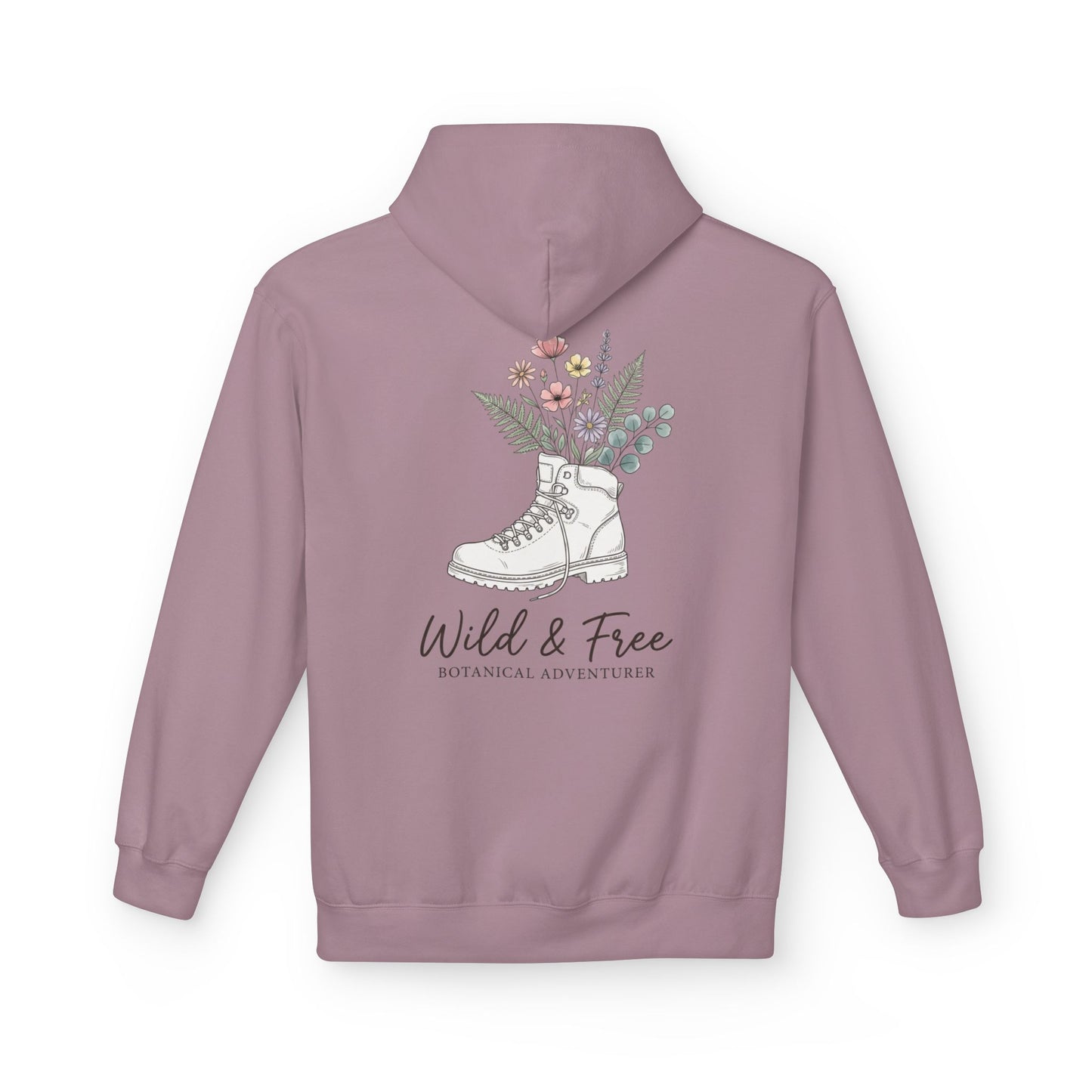 Wild & Free Botanical Hiking Hoodie - Vintage Mountain Flower Sweatshirt - Aesthetic Nature Lover Gift - Outdoorsy Coquette Apparel