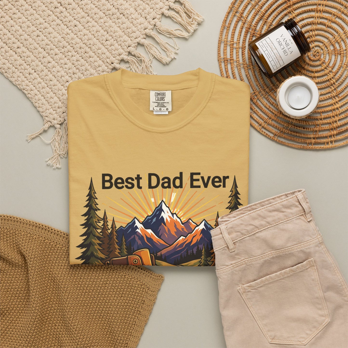 Hiking Dad Shirt • Adventure Awaits T-Shirt • Mountain Hiker Father's Day Gift • Premium Unisex Outdoor Tee • Best Dad Ever Camp Shirt
