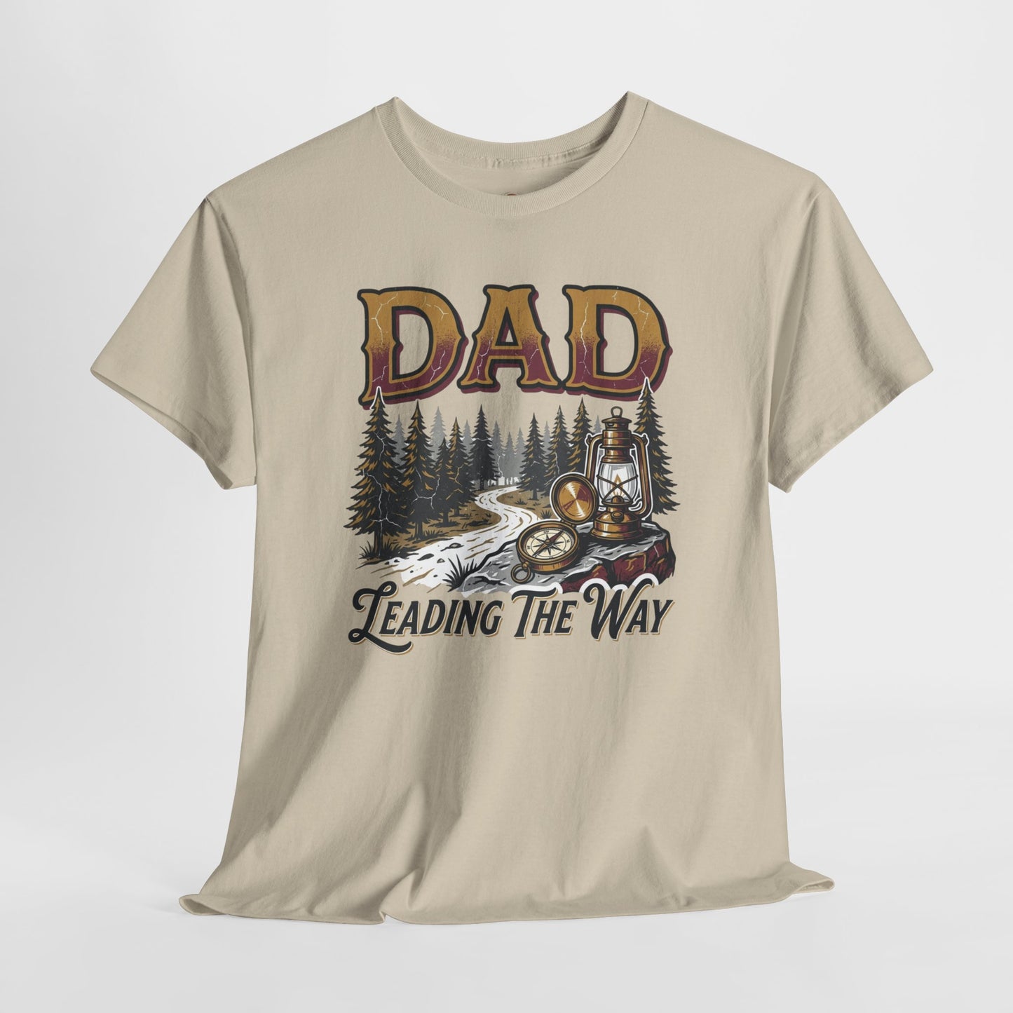 Dad Leading The Way T-Shirt - Vintage Hiking Father's Day Gift, Retro Mountain Adventure Tee for Outdoorsy Dads, Nature Trail Graphic Shirt