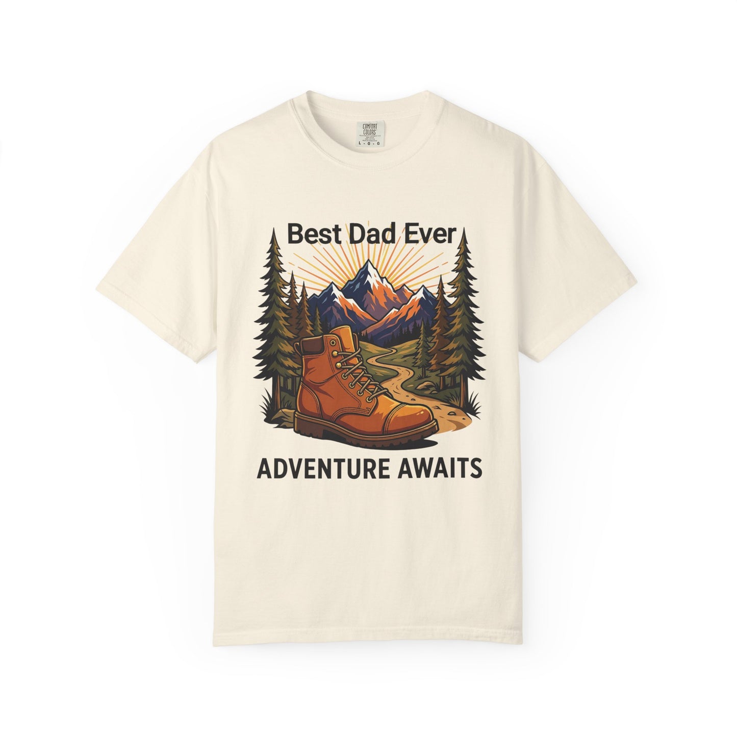 Hiking Dad Shirt • Adventure Awaits T-Shirt • Mountain Hiker Father's Day Gift • Premium Unisex Outdoor Tee • Best Dad Ever Camp Shirt