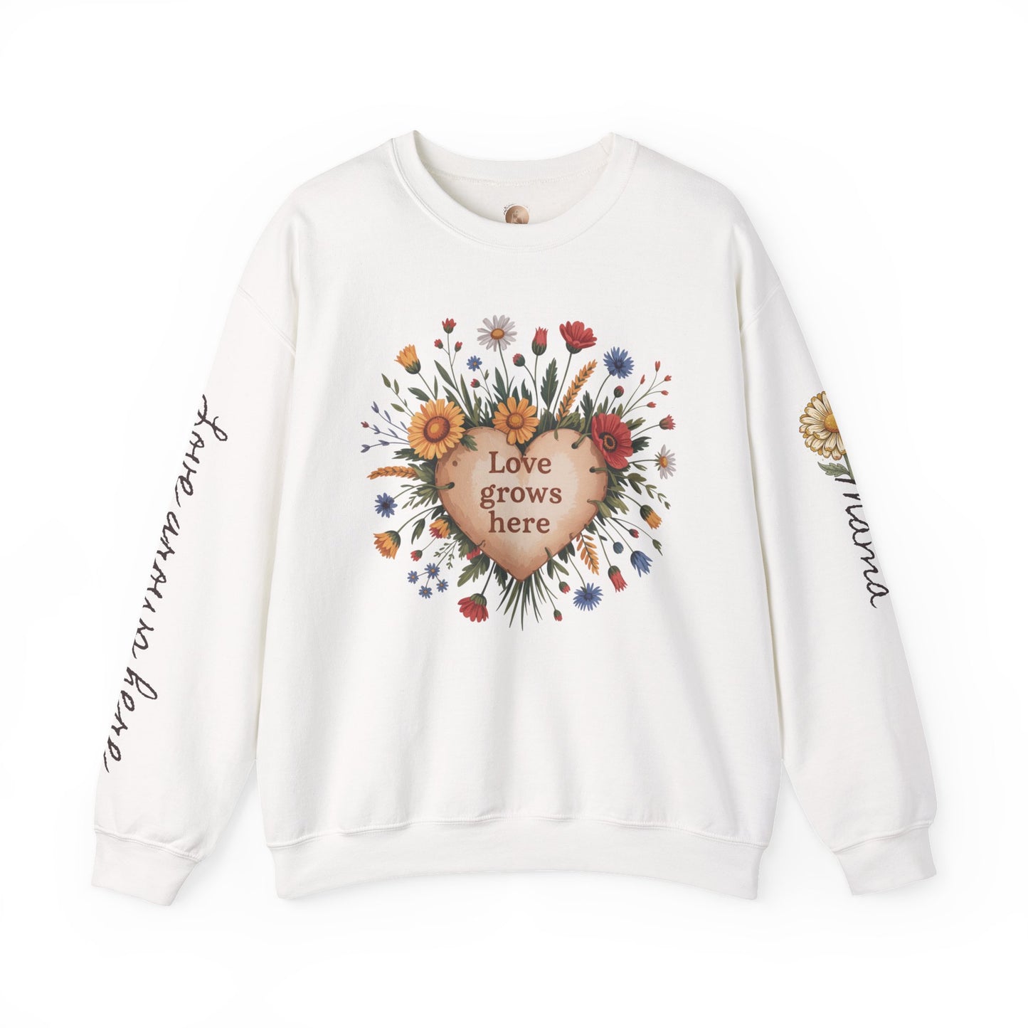 Love Grows Here Floral Crewneck Sweatshirt