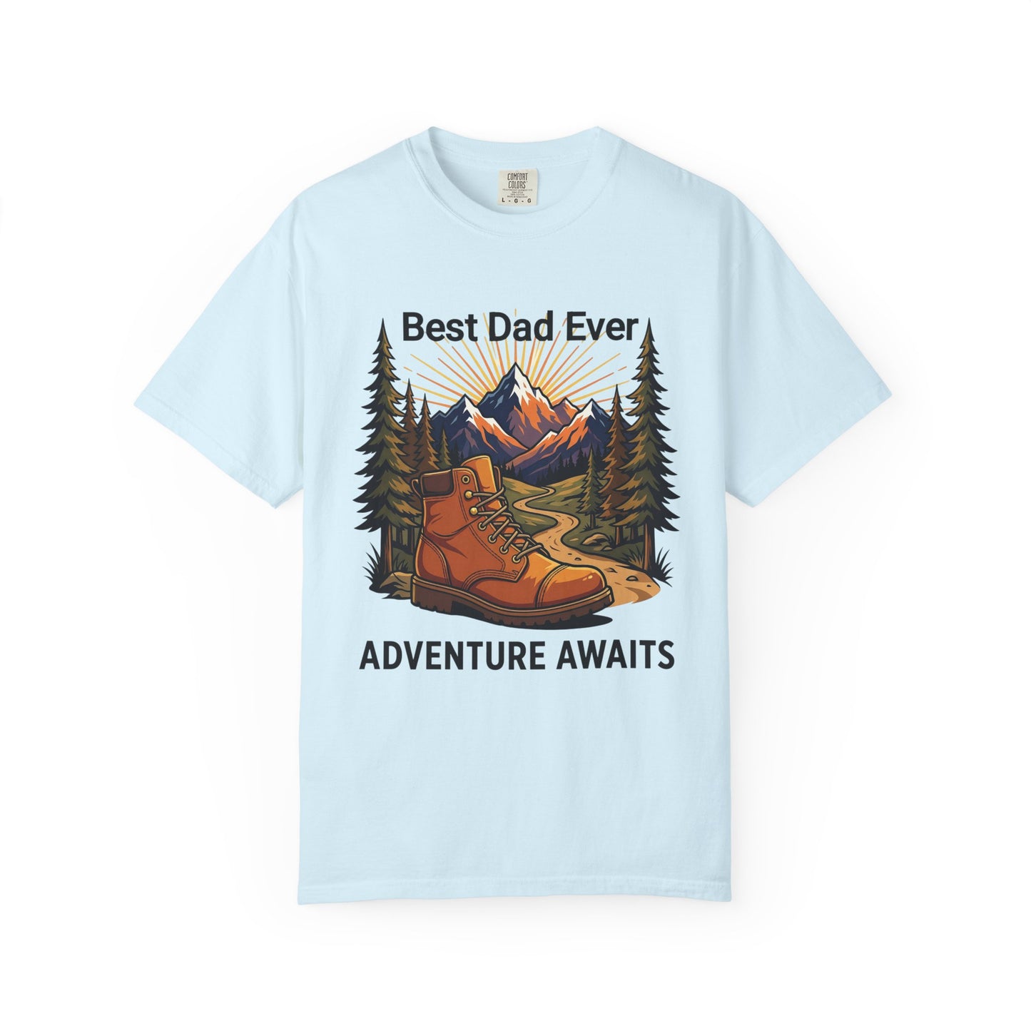 Hiking Dad Shirt • Adventure Awaits T-Shirt • Mountain Hiker Father's Day Gift • Premium Unisex Outdoor Tee • Best Dad Ever Camp Shirt
