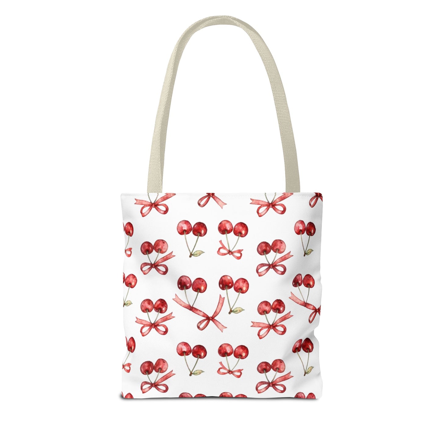 Cherry Pattern Tote Bag — Cute Red Cherry Print All-Over-Print Shopper