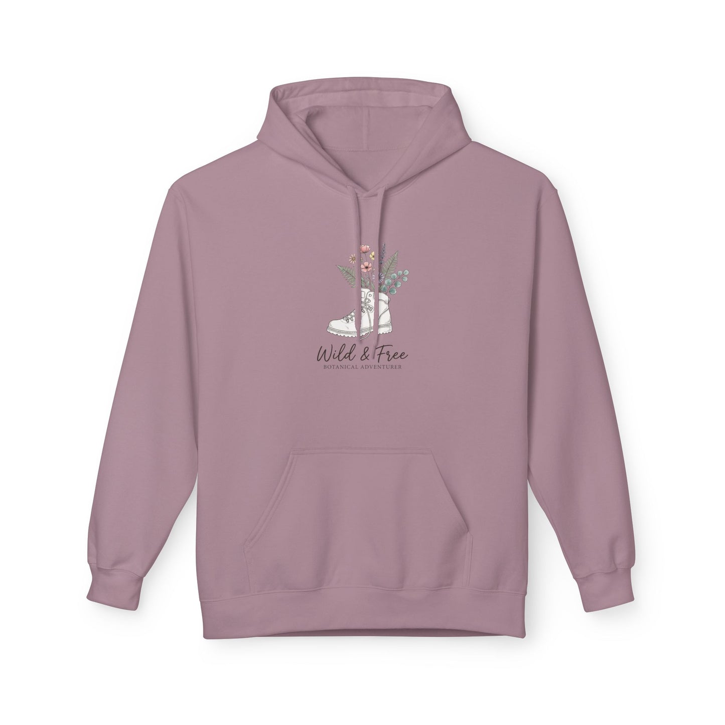 Wild & Free Botanical Hiking Hoodie - Vintage Mountain Flower Sweatshirt - Aesthetic Nature Lover Gift - Outdoorsy Coquette Apparel