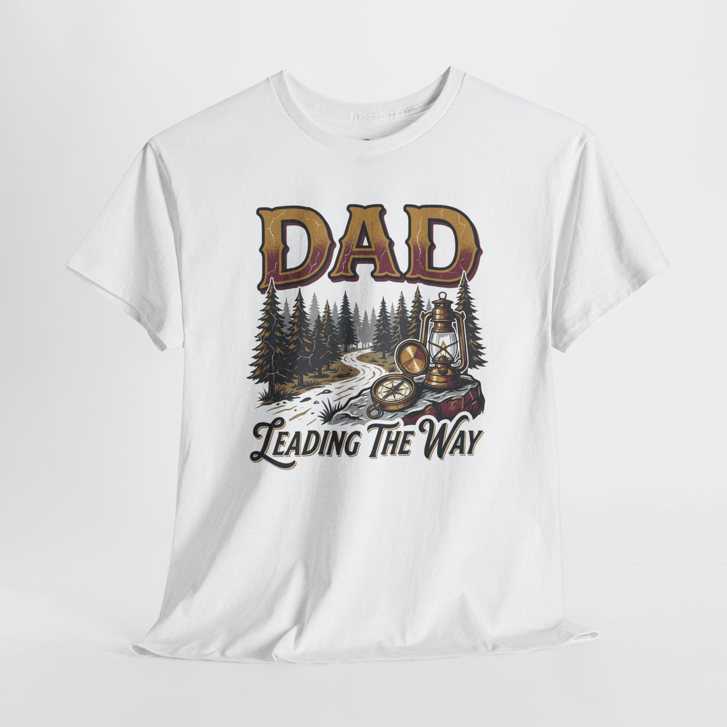 Dad Leading The Way T-Shirt - Vintage Hiking Father's Day Gift, Retro Mountain Adventure Tee for Outdoorsy Dads, Nature Trail Graphic Shirt