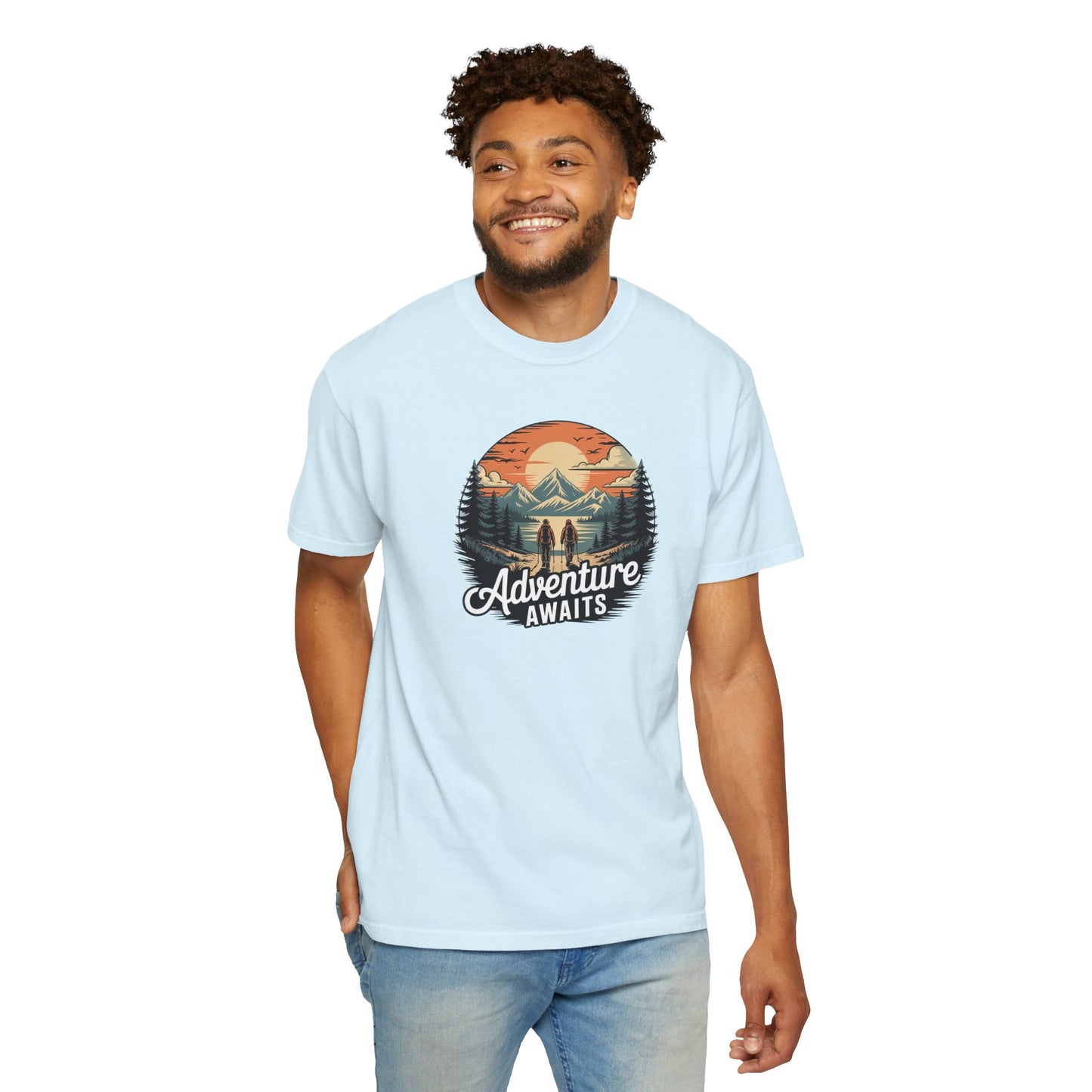 Adventure Awaits T-Shirt — Vintage Mountain Camping Graphic Tee