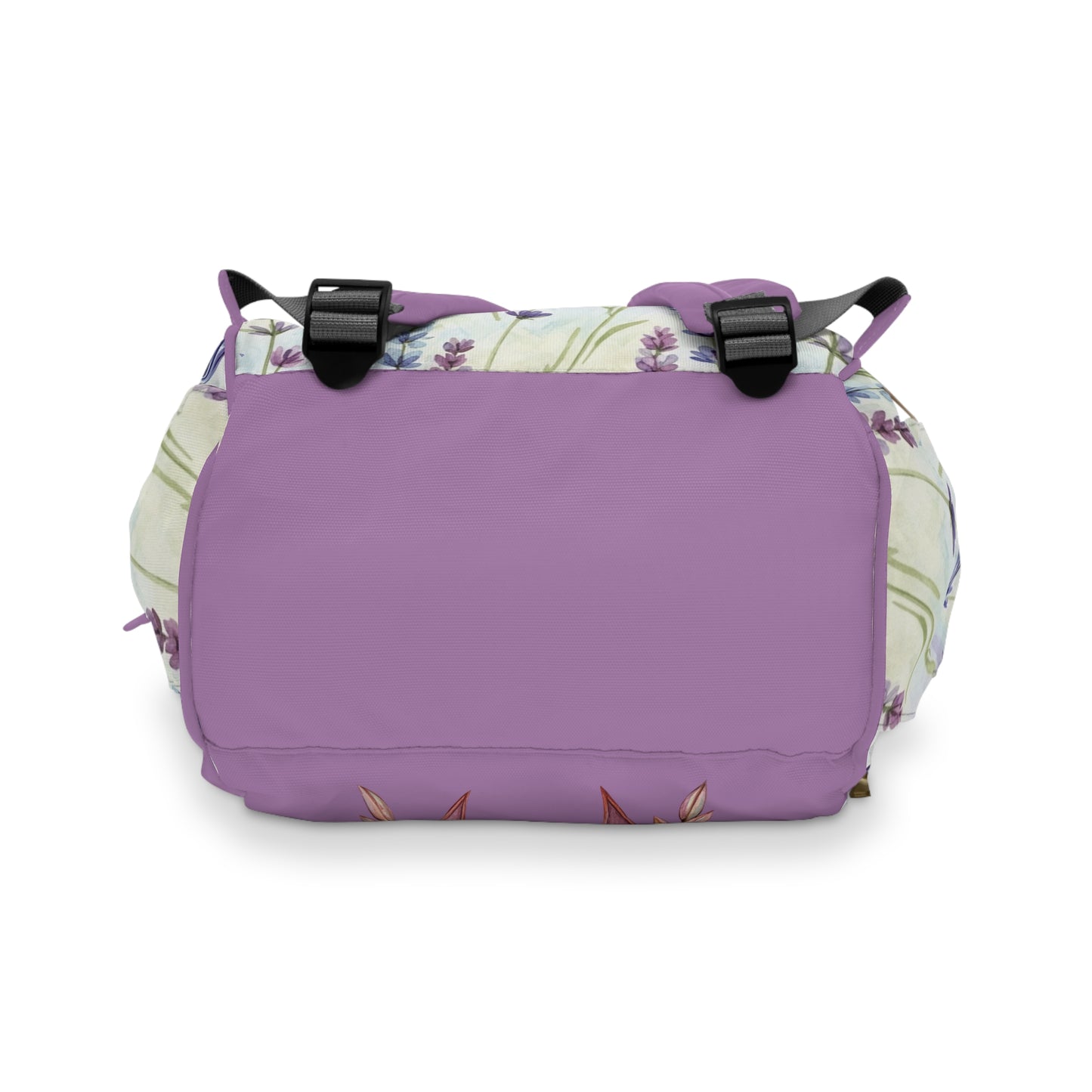 Lavender Bow Diaper Backpack — Floral Multifunctional Baby Bag