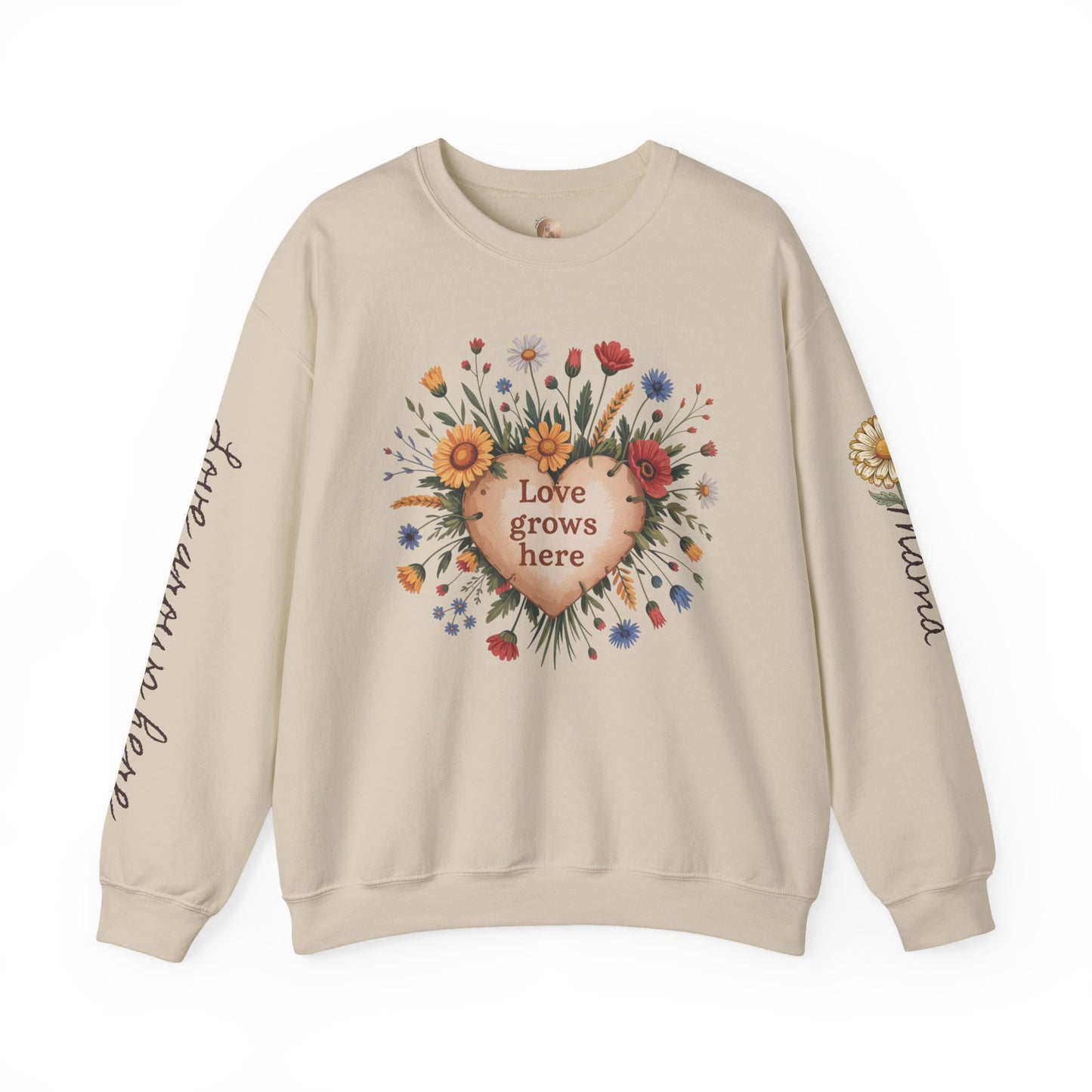 Love Grows Here Floral Crewneck Sweatshirt
