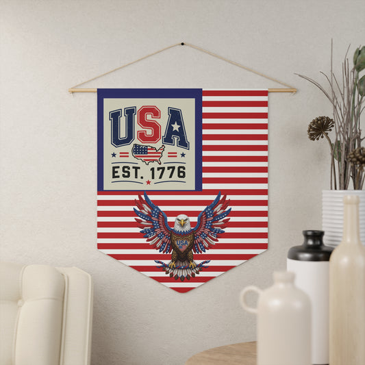 USA Est. 1776 Patriotic Pennant Wall Banner