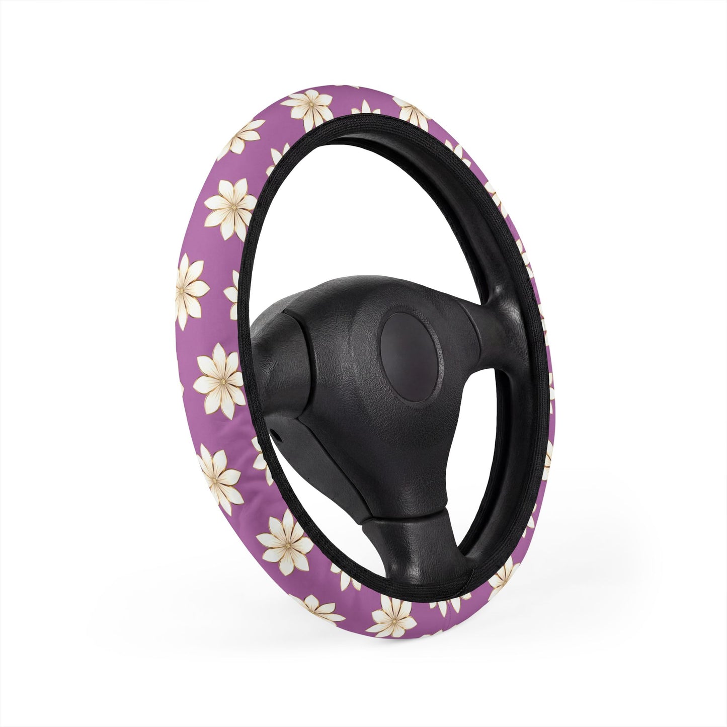 Coquette Floral Steering Wheel Cover | Cute Purple Flower Car Accessory