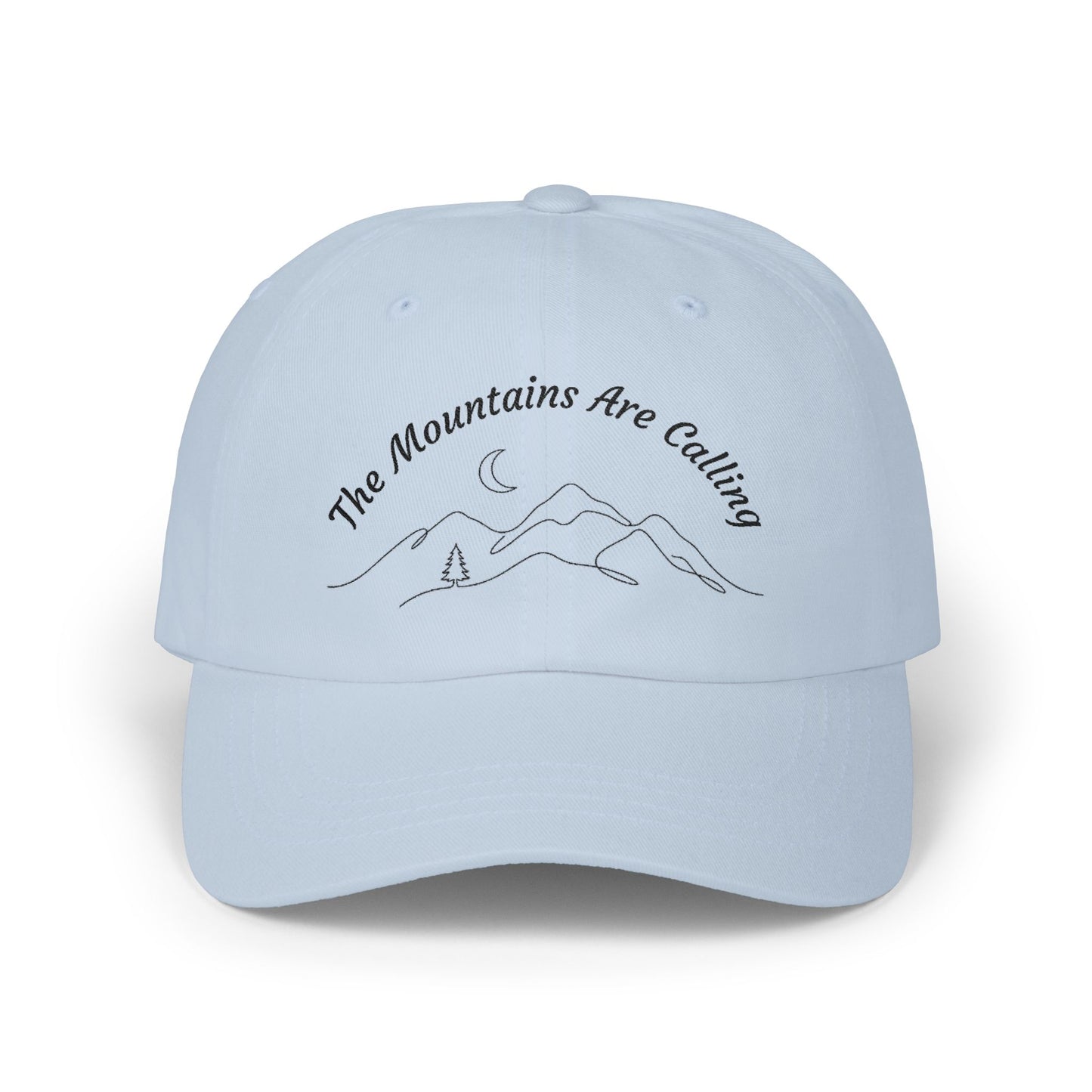 Minimalist Nature Embroidered Dad Hat • The Mountains Are Calling Hiking Cap • Aesthetic Outdoor Unisex Baseball Hat • Gift for Hiker Outdoor Lover