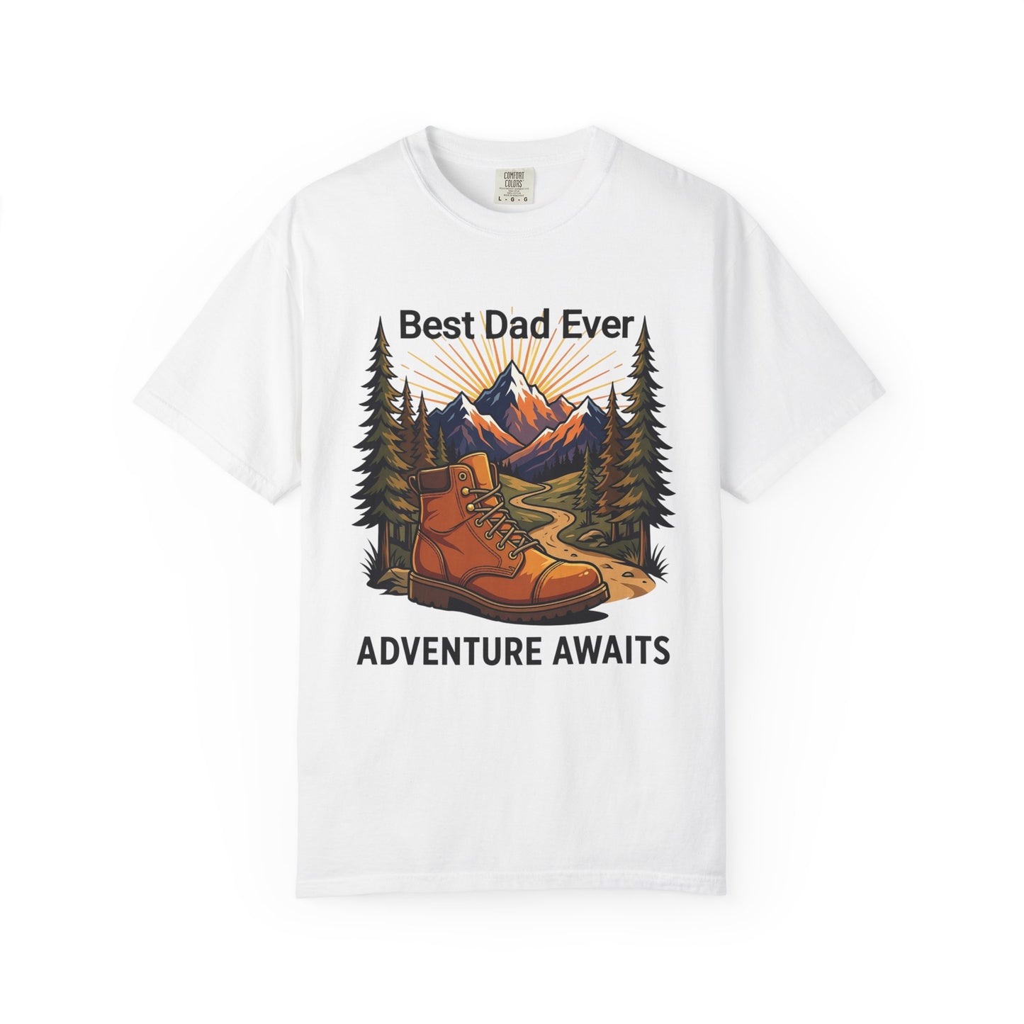 Hiking Dad Shirt • Adventure Awaits T-Shirt • Mountain Hiker Father's Day Gift • Premium Unisex Outdoor Tee • Best Dad Ever Camp Shirt