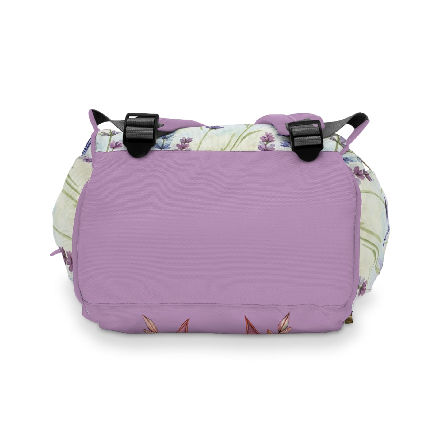 Coquette Lavender Floral Diaper Bag Backpack with Ribbon & Pearls Accent