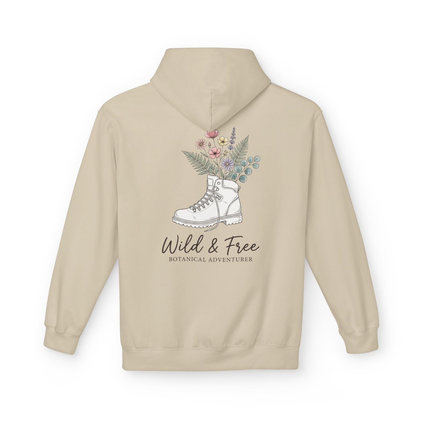Wild & Free Botanical Hiking Hoodie - Vintage Mountain Flower Sweatshirt - Aesthetic Nature Lover Gift - Outdoorsy Coquette Apparel