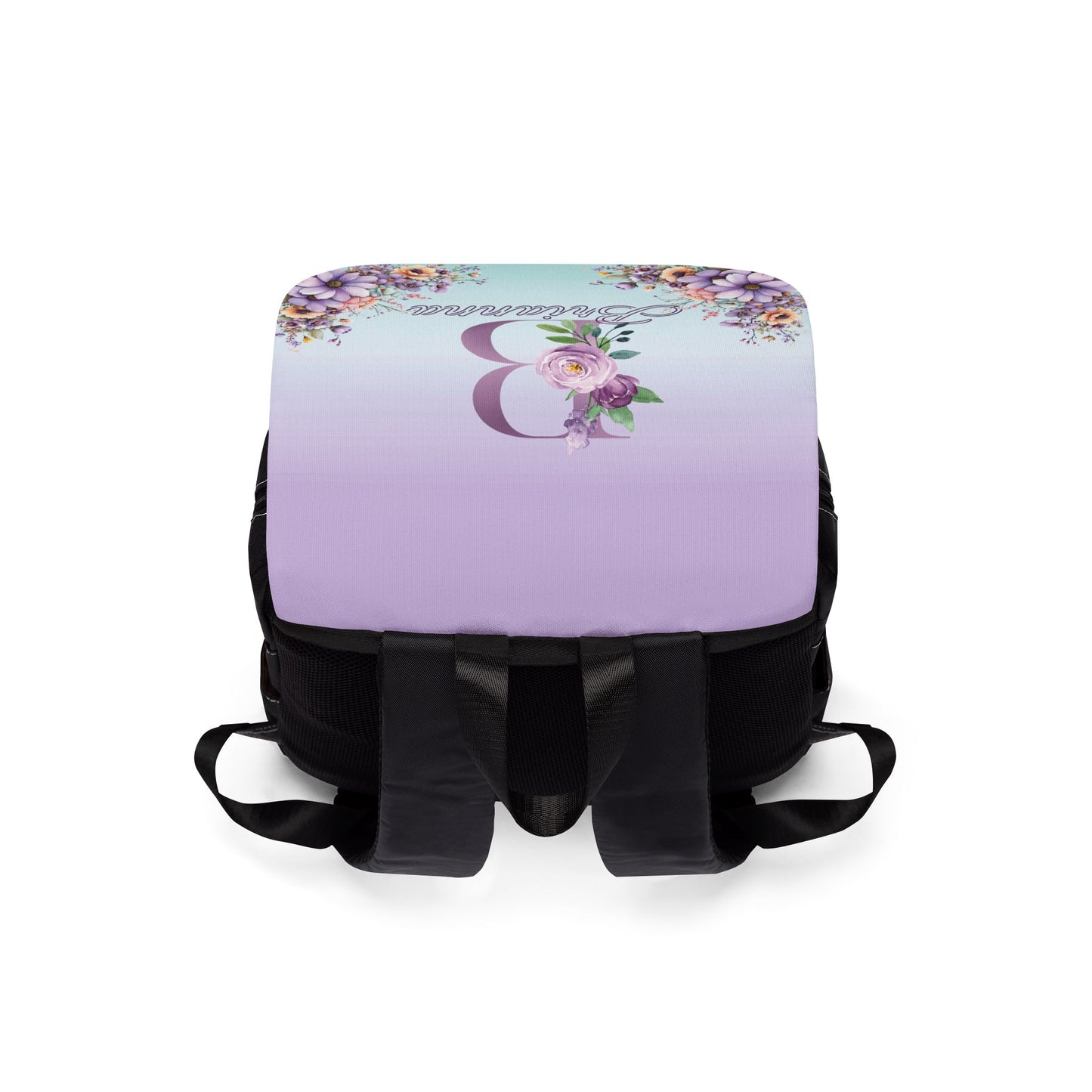 Personalized Floral Monogram Backpack — "Brianna"