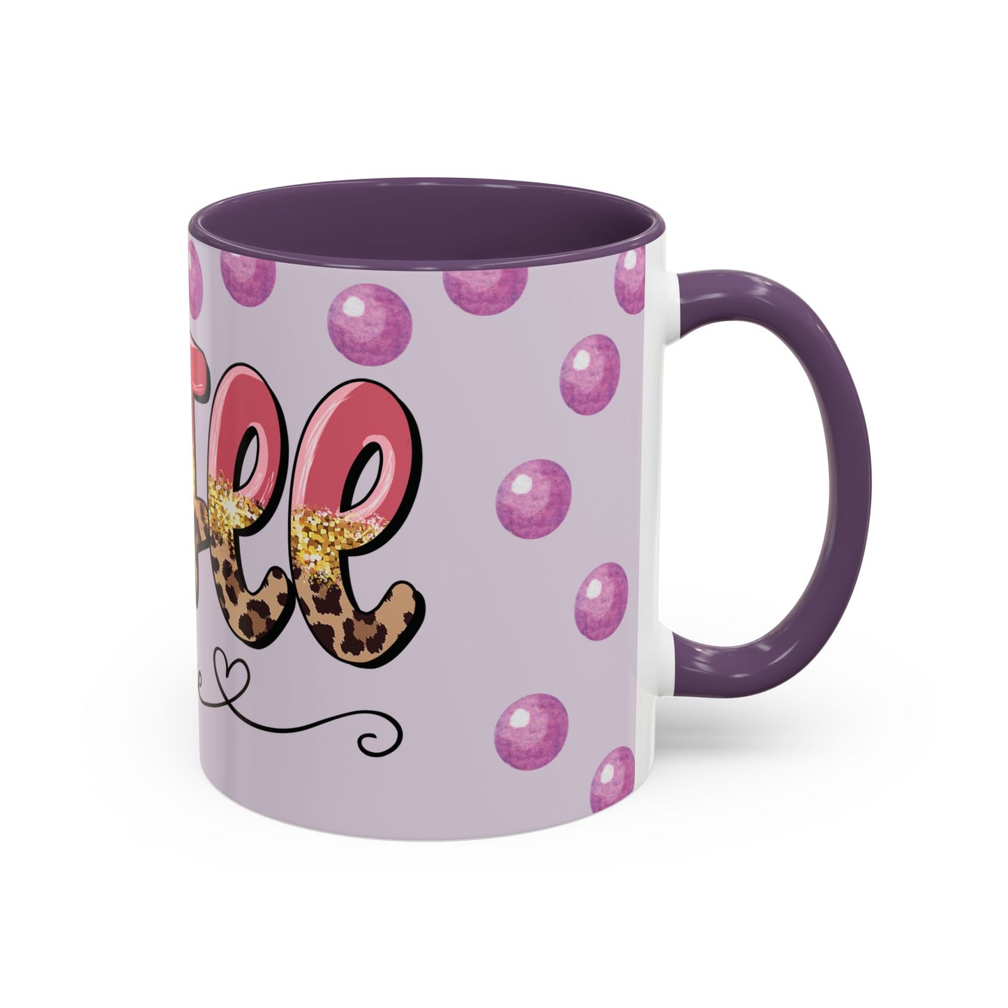 Coffee Mug - "Coffee Please" Pink Leopard Accent Ceramic Mug (11/15 oz)