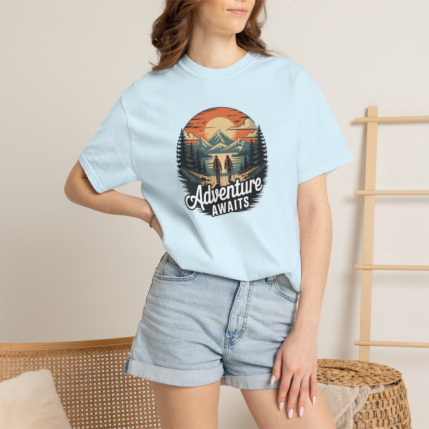 Adventure Awaits T-Shirt — Vintage Mountain Camping Graphic Tee