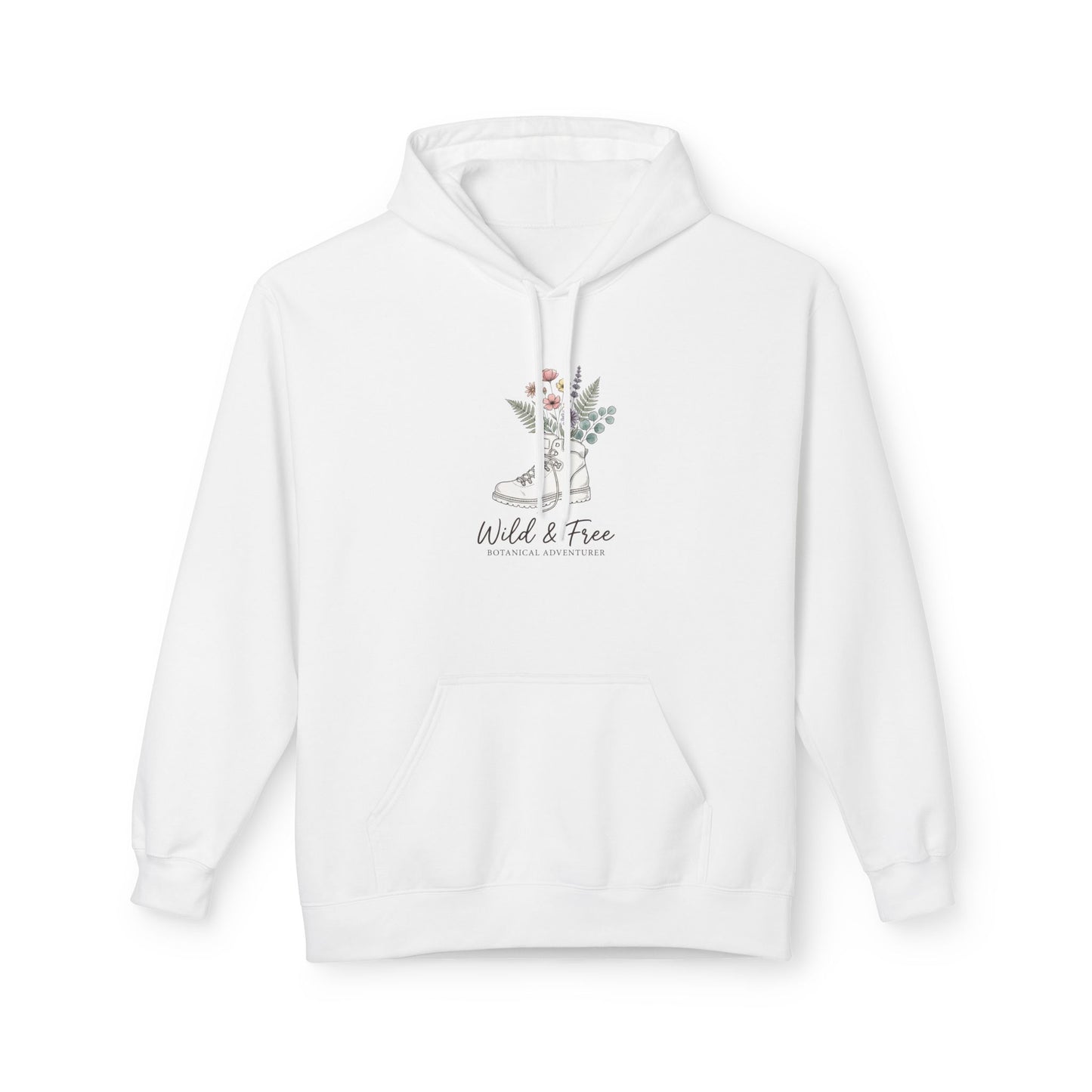 Wild & Free Botanical Hiking Hoodie - Vintage Mountain Flower Sweatshirt - Aesthetic Nature Lover Gift - Outdoorsy Coquette Apparel