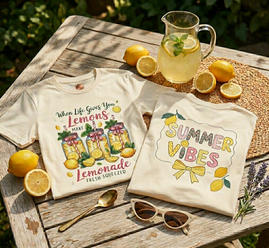 Double Sided Lemonade Coquette Shirt - Amalfi Coast Summer Vibes Tee - Vintage Italian Summer Graphic T-shirt - Botanical Lemonade Soft Cotton Top