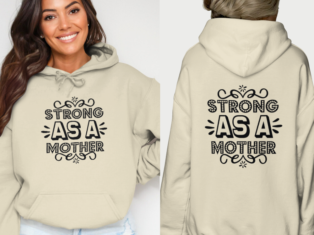Strong As A Mother Vintage Hoodie - Empowered Mom Sweatshirt - Mama Life Apparel - Mother's Day Gift - Aesthetic Feminist Mom Shirt