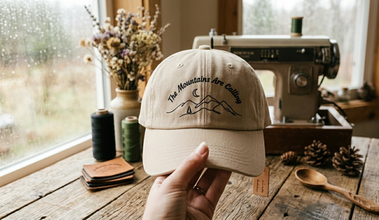 Minimalist Nature Embroidered Dad Hat • The Mountains Are Calling Hiking Cap • Aesthetic Outdoor Unisex Baseball Hat • Gift for Hiker Outdoor Lover