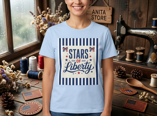 Patriotic Coquette Bow Shirt • Stars of Liberty T-Shirt • Aesthetic Americana Bow Tee • Cute 4th of July Coquette Shirt • Vintage USA Flag Premium Unisex Tee