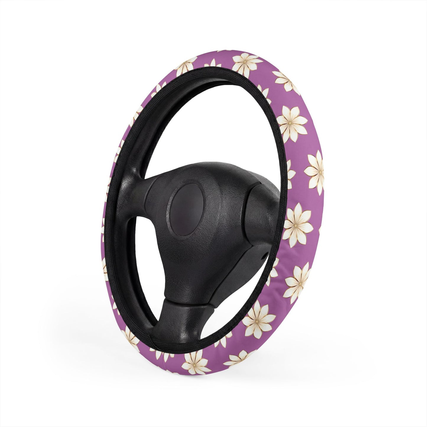 Coquette Floral Steering Wheel Cover | Cute Purple Flower Car Accessory