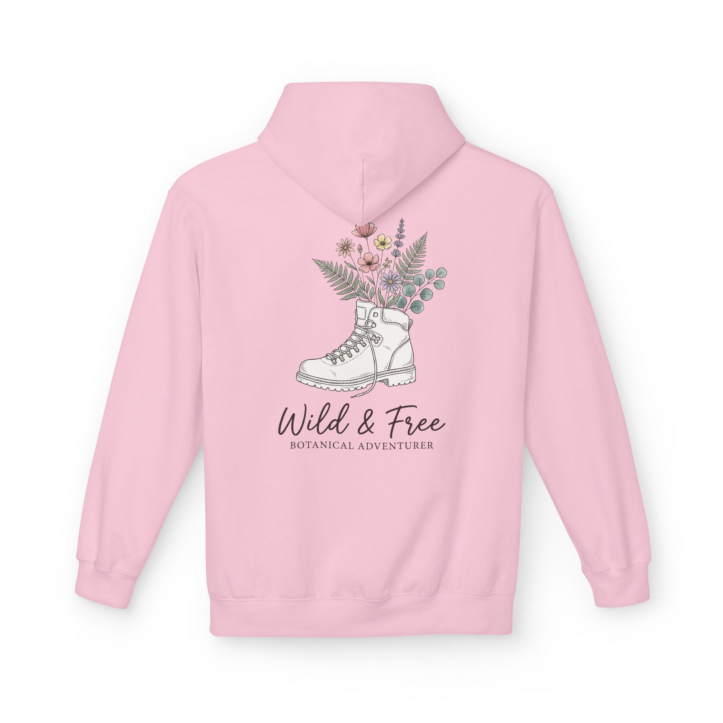 Wild & Free Botanical Hiking Hoodie - Vintage Mountain Flower Sweatshirt - Aesthetic Nature Lover Gift - Outdoorsy Coquette Apparel