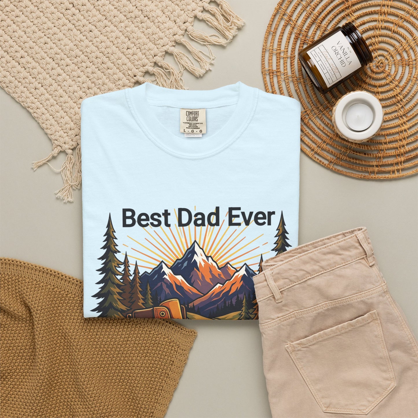 Hiking Dad Shirt • Adventure Awaits T-Shirt • Mountain Hiker Father's Day Gift • Premium Unisex Outdoor Tee • Best Dad Ever Camp Shirt