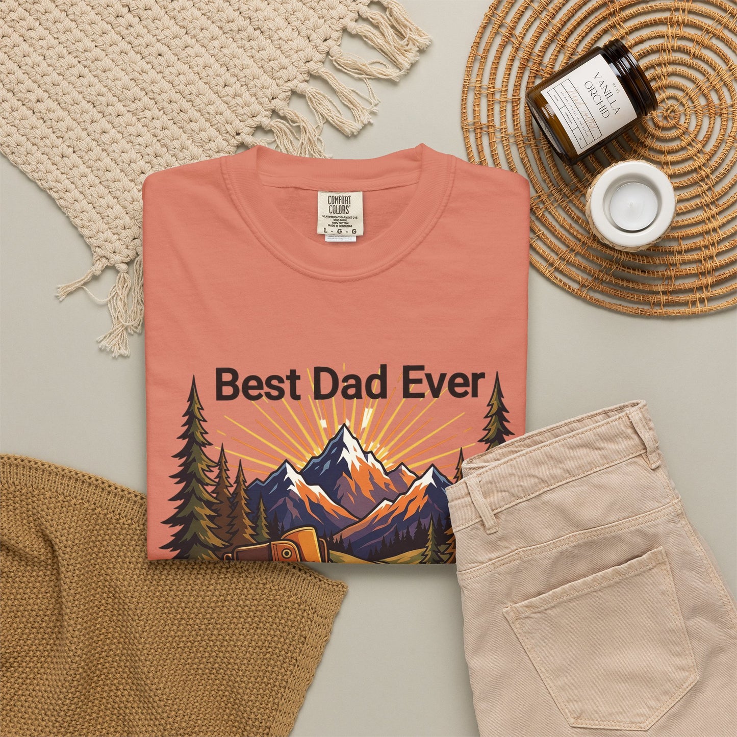 Hiking Dad Shirt • Adventure Awaits T-Shirt • Mountain Hiker Father's Day Gift • Premium Unisex Outdoor Tee • Best Dad Ever Camp Shirt