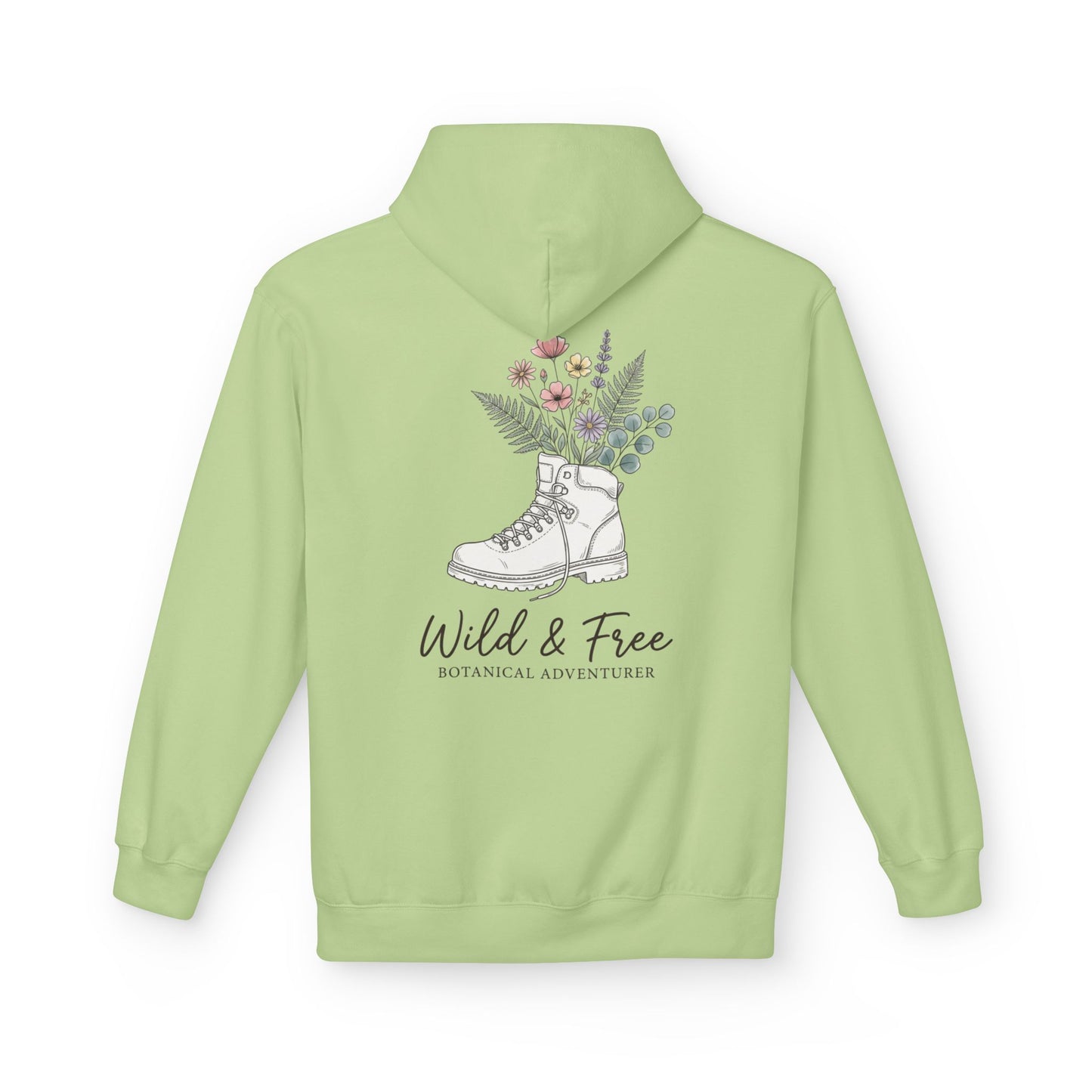 Wild & Free Botanical Hiking Hoodie - Vintage Mountain Flower Sweatshirt - Aesthetic Nature Lover Gift - Outdoorsy Coquette Apparel