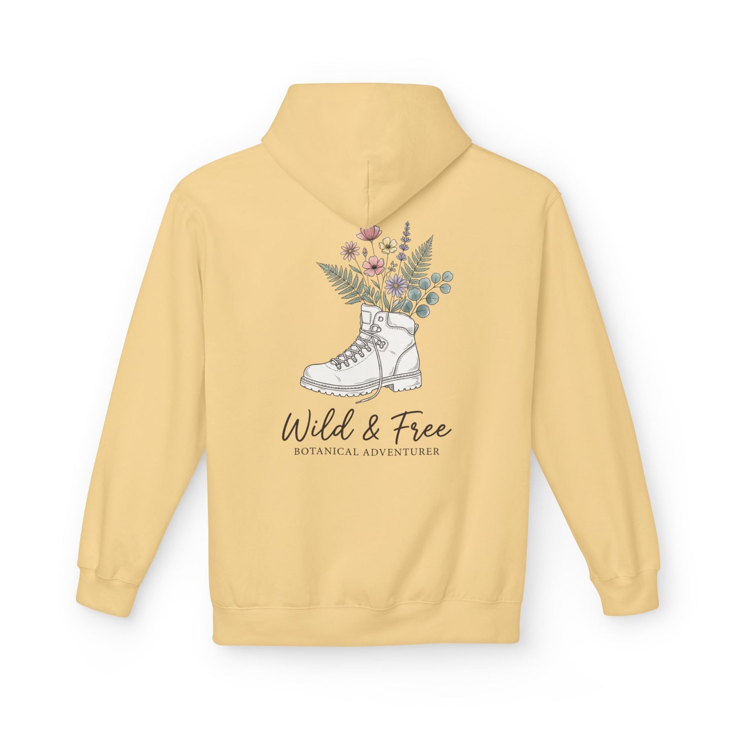 Wild & Free Botanical Hiking Hoodie - Vintage Mountain Flower Sweatshirt - Aesthetic Nature Lover Gift - Outdoorsy Coquette Apparel