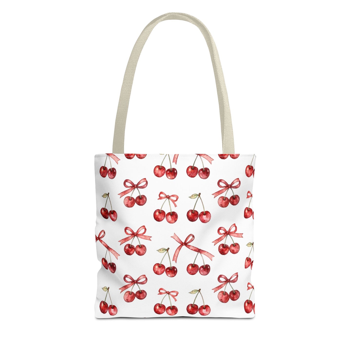 Cherry Pattern Tote Bag — Cute Red Cherry Print All-Over-Print Shopper
