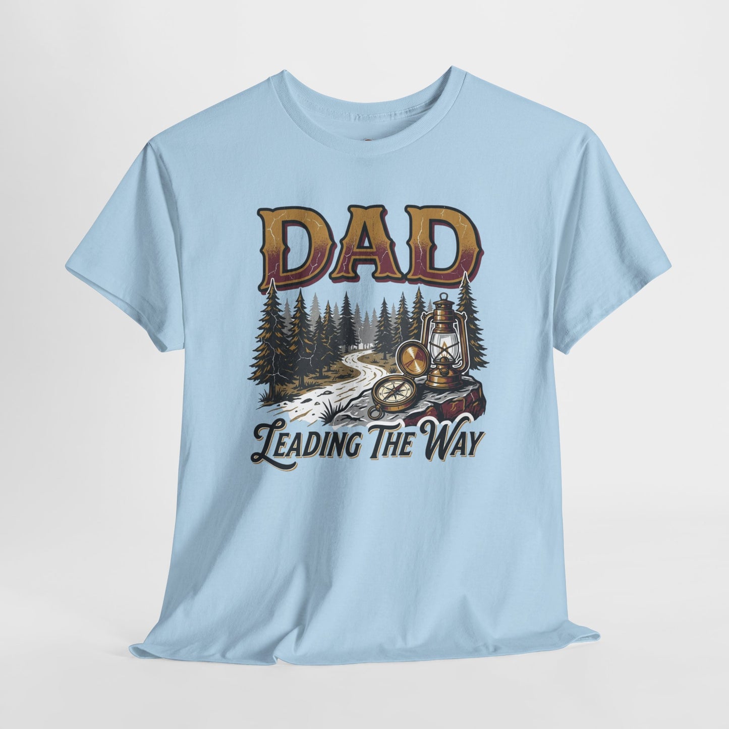 Dad Leading The Way T-Shirt - Vintage Hiking Father's Day Gift, Retro Mountain Adventure Tee for Outdoorsy Dads, Nature Trail Graphic Shirt