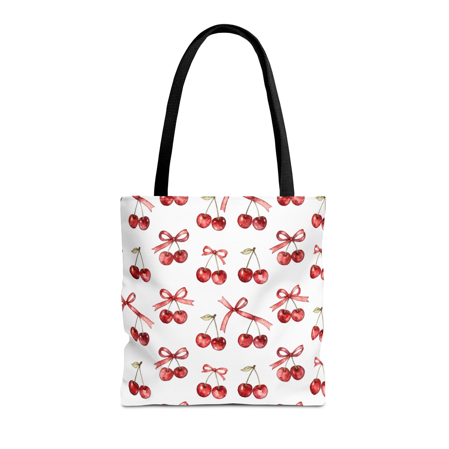 Cherry Pattern Tote Bag — Cute Red Cherry Print All-Over-Print Shopper