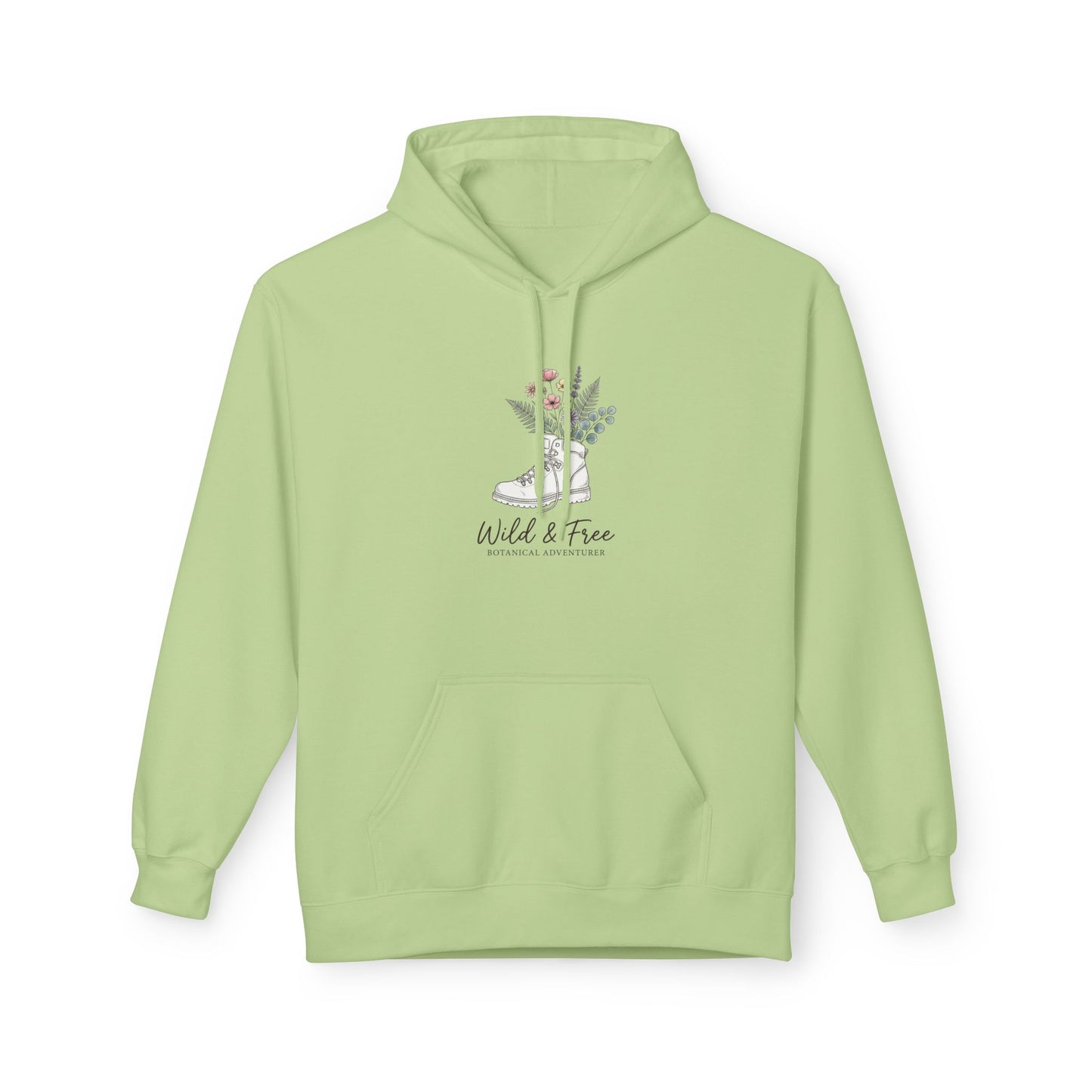 Wild & Free Botanical Hiking Hoodie - Vintage Mountain Flower Sweatshirt - Aesthetic Nature Lover Gift - Outdoorsy Coquette Apparel