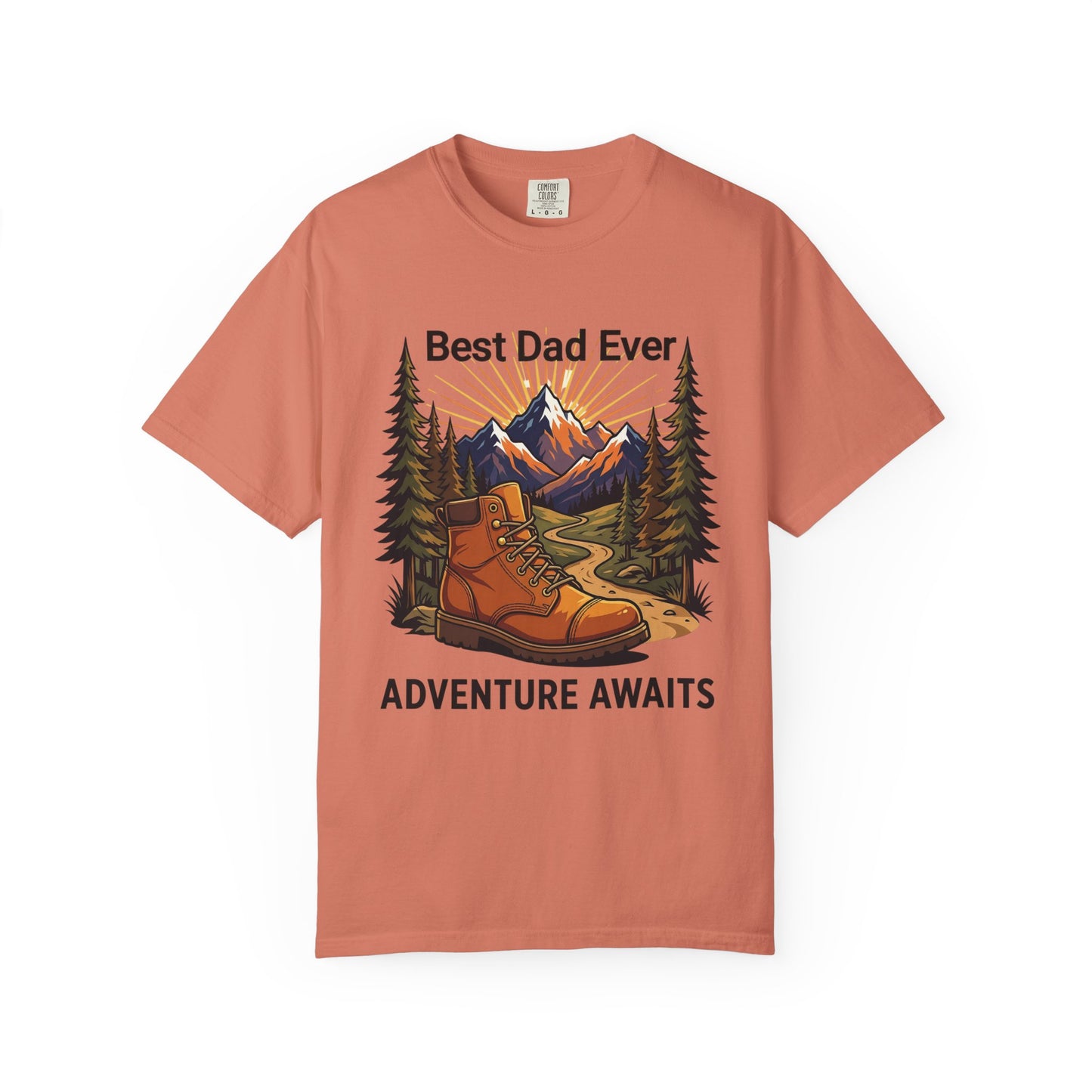 Hiking Dad Shirt • Adventure Awaits T-Shirt • Mountain Hiker Father's Day Gift • Premium Unisex Outdoor Tee • Best Dad Ever Camp Shirt